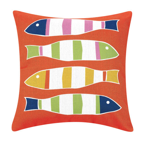Picket Fish Orange Digital Printed Pillow