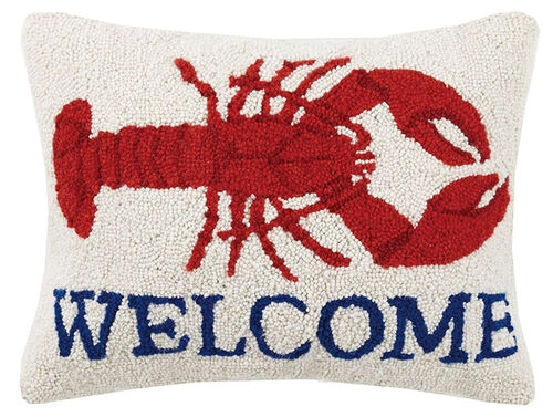 Welcome Lobster Hook Pillow