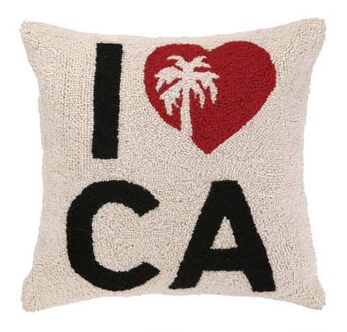 I Heart CA with Palm Tree Hook Pillow