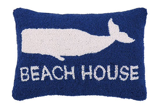 Beach House Whale Hook Pillow