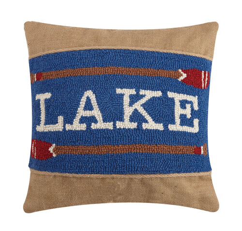 Lake Burlap Hook Pillow