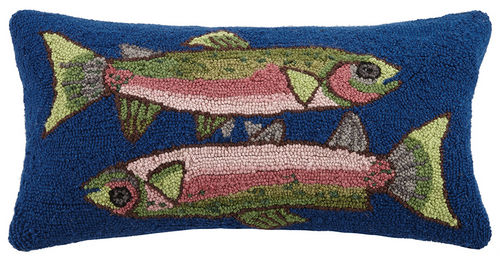 Two Fish Hook Pillow