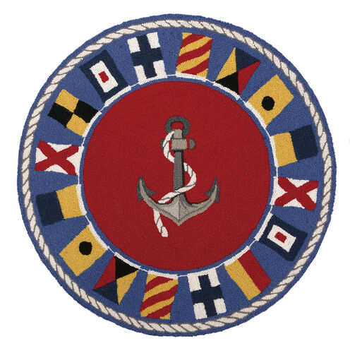 Signal Flags Round Hook Rug