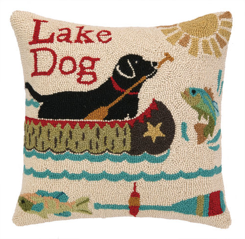 Lake Dog Hook Pillow