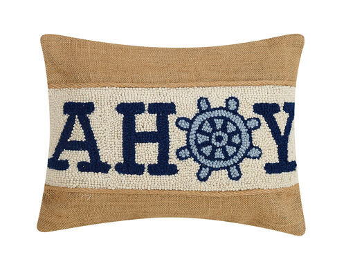 Ahoy Burlap Hook Pillow