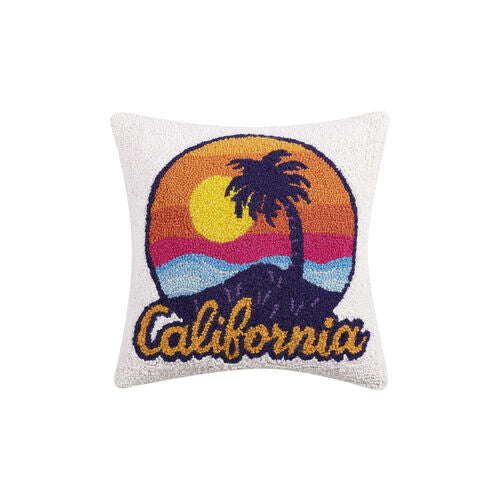 California Retro Palm Tree Hook Pillow