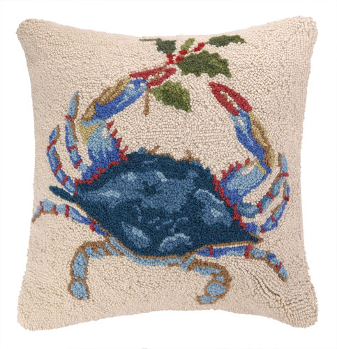 Xmas Blue Crab Hook Pillow