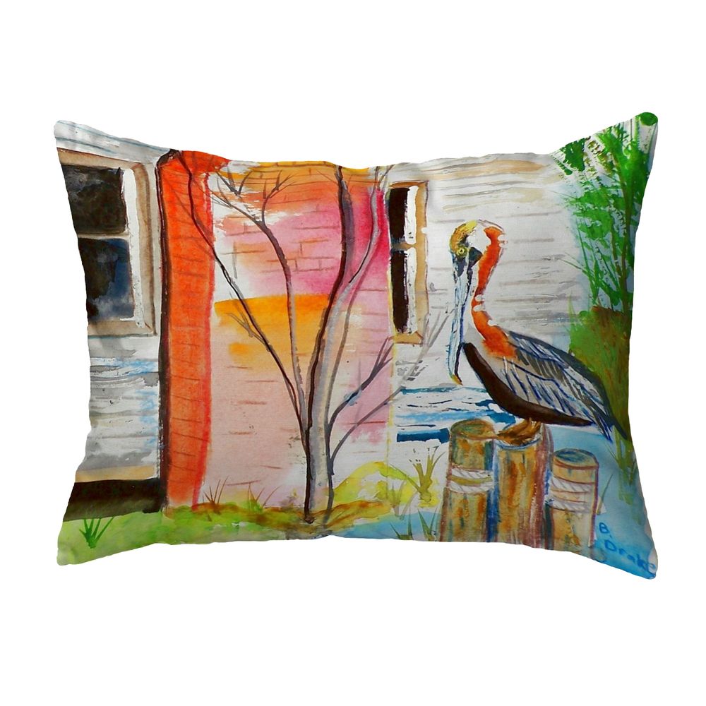 Betsy Drake Pelican Small No-Cord Pillow 11" x 14"