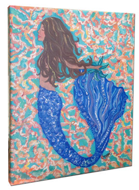 Mermaid B Canvas Wall Art