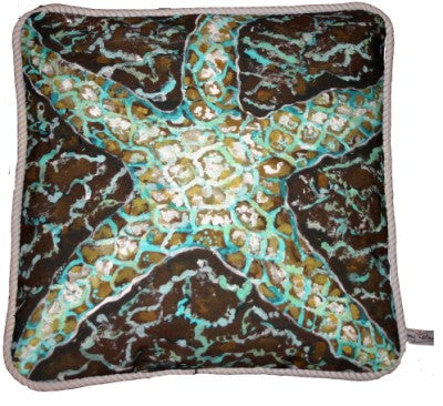Mosaic Starfish Cotton Canvas Pillow- Indoor/Outdoor- Oversized