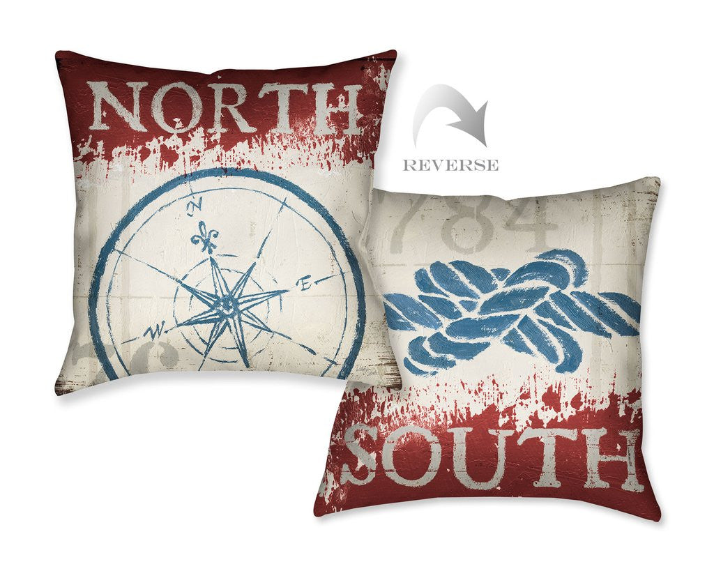 Nautical North South Indoor Decorative Pillow