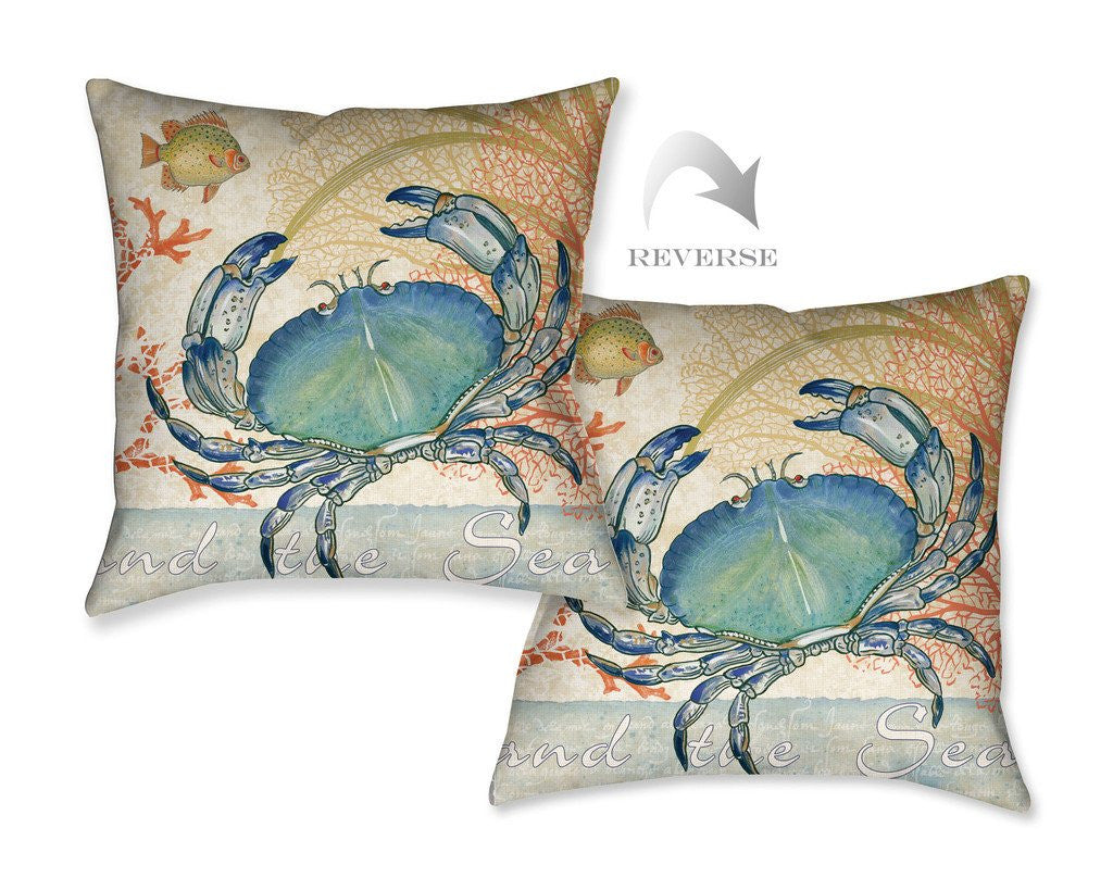 Oceana Crab Outdoor Decorative Pillow