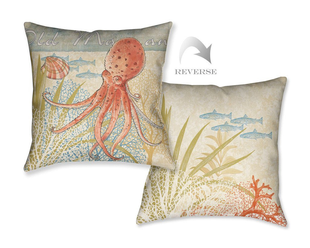 Oceana Octopus Outdoor Decorative Pillow