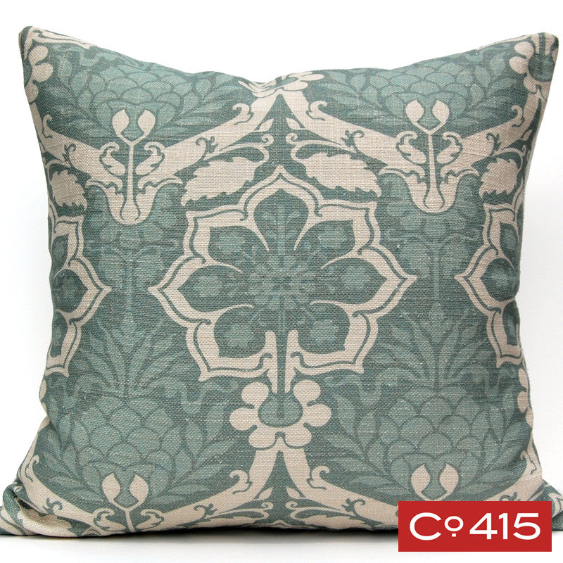 Pineapple Damask Pillow - Oyster Bay