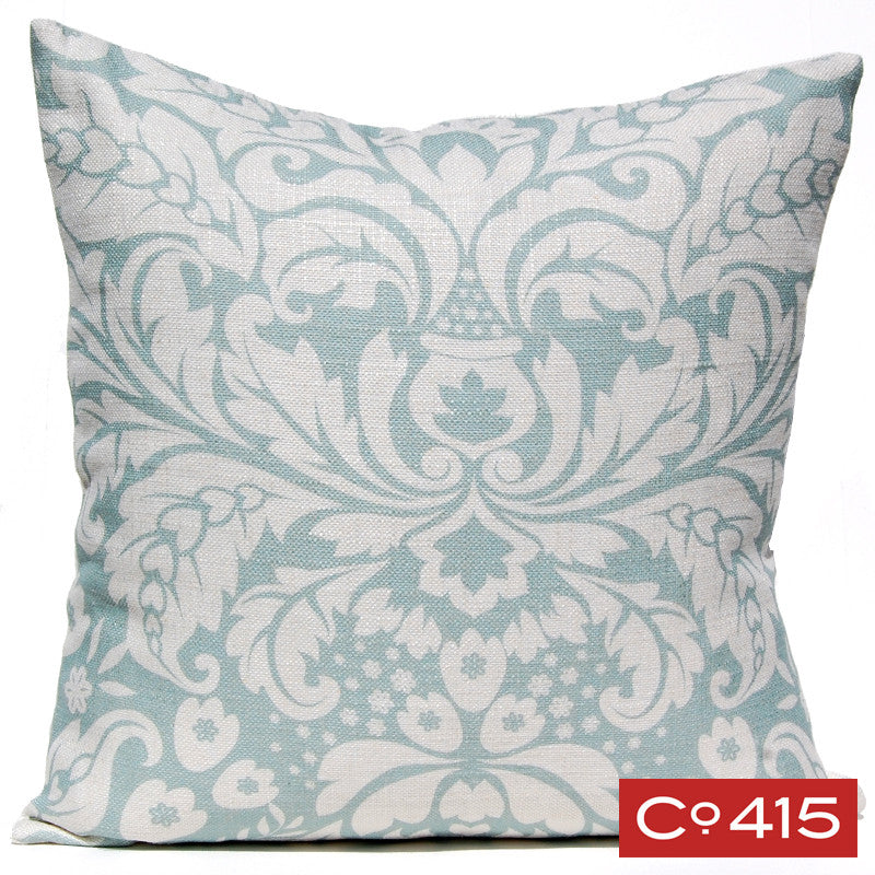 Large Damask Pillow - Silverberry