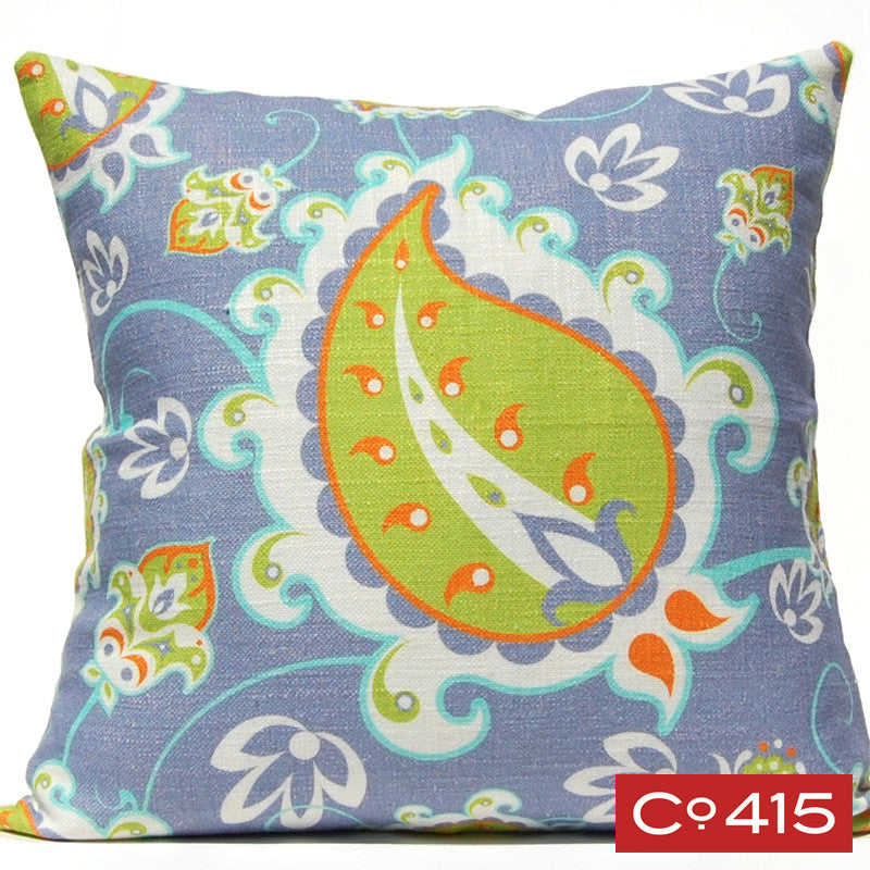Paisley Pillow - Periwinkle