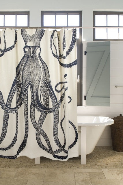 Octopus Shower Curtain - Ink Color