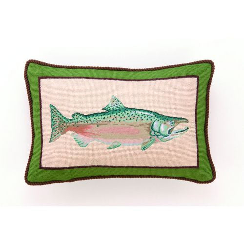Salmon Needlepoint Pillow