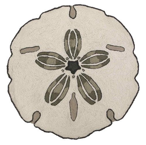 Sand Dollar Shaped Hook Rug- Accent