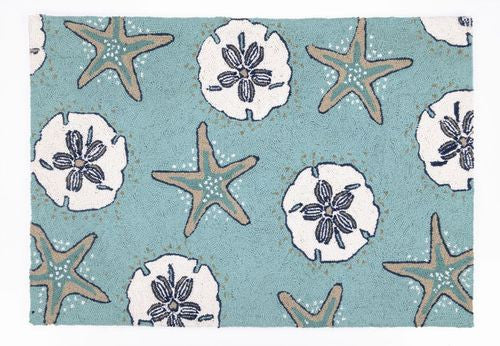 Sand Dollar and Starfish Hook - Accent Rug
