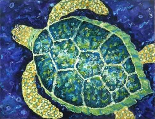 Sea Turtle Canvas Floor Mat