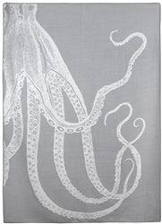 Octopus Alpaca Throw Blanket Light Grey