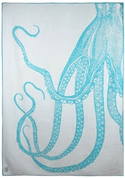 Octopus Alpaca Throw Blanket - Aqua