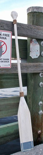 Wooden Distressed Paddle- White/Nantucket Blue Tip- 5'5"