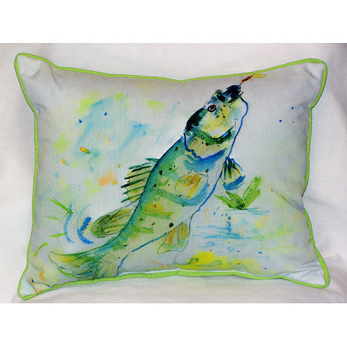 Betsy Drake Yellow Perch Pillow- Indoor/Outdoor