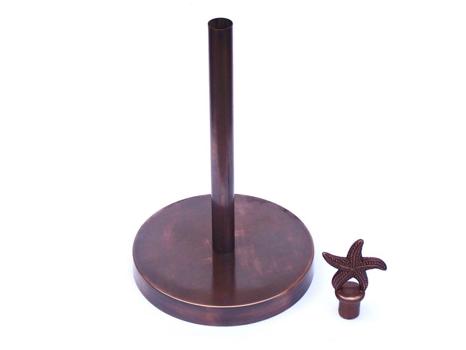Antique Copper Starfish Extra Toilet Paper Stand 16"
