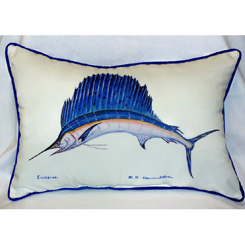 Betsy Drake Sailfish Pillow- Indoor/Outdoor