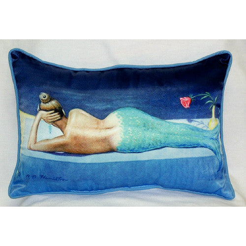 Betsy Drake Mermaid Pillow- Indoor/Outdoor