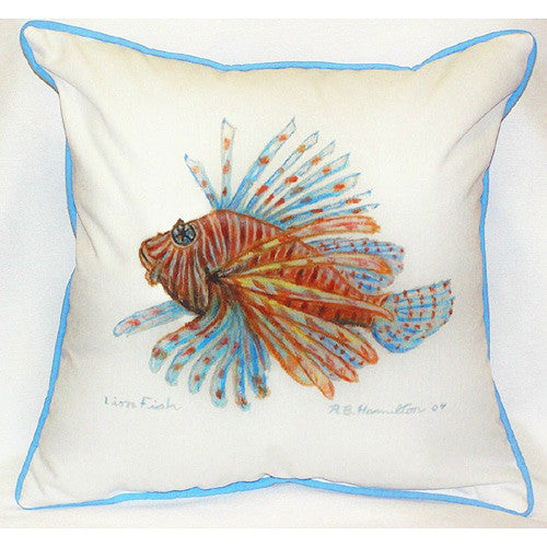 Betsy Drake Lion Fish Pillow- Indoor/Outdoor
