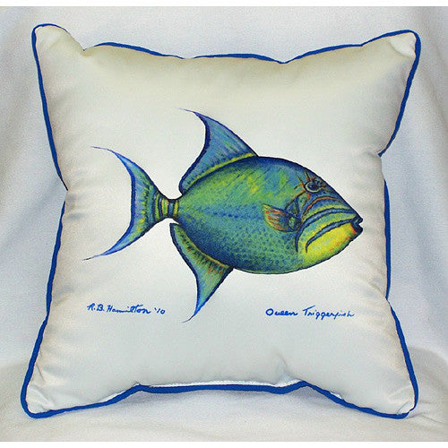 Betsy Drake Trigger Fish Pillow- Indoor/Outdoor