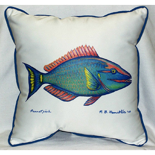 Betsy Drake Parrot Fish Pillow- Indoor/Outdoor