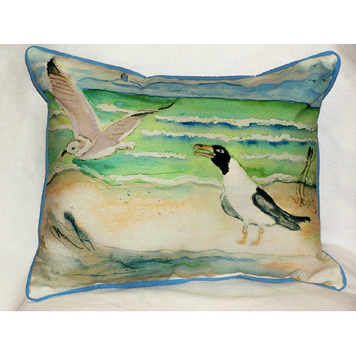 Betsy Drake Sea Gulls Pillow- Indoor/Outdoor