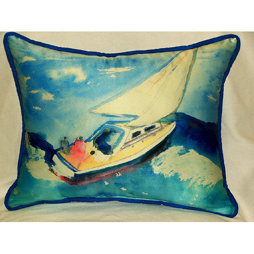 Betsy Drake Sailboat Pillow- Indoor/Outdoor