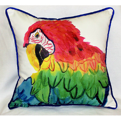 Betsy Drake Parrot Head Pillow- Indoor/Outdoor