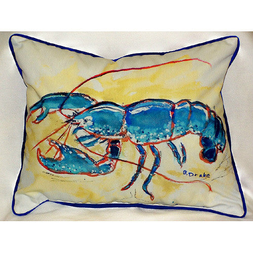 Betsy Drake Blue Lobster Pillow- Indoor/Outdoor