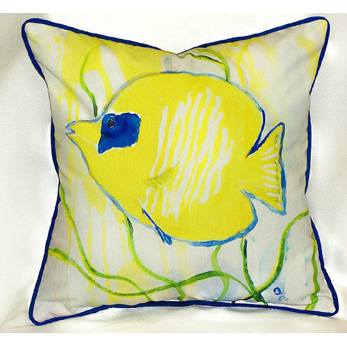 Betsy Drake Yellow Tang Pillow- Indoor/Outdoor