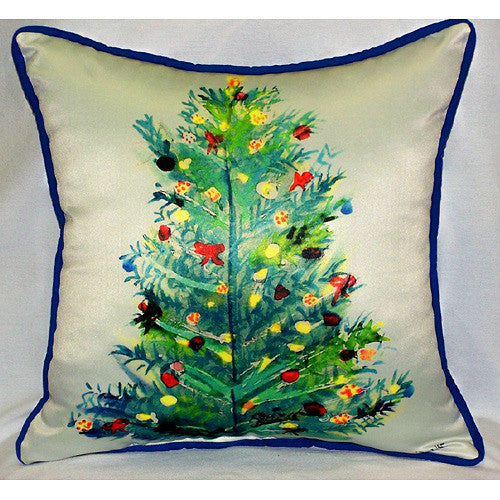 Betsy Drake Christmas Tree Outdoor Pillow