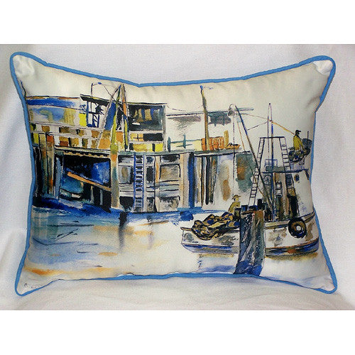 Betsy Drake Fishing Boat Pillow- Indoor/Outdoor