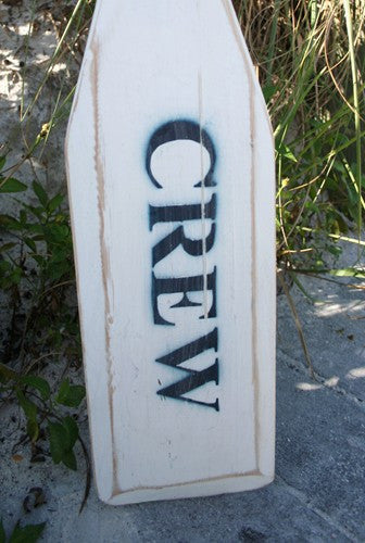 Paddle Wood w/Rope 4'7"L - White/White "CREW" in Navy