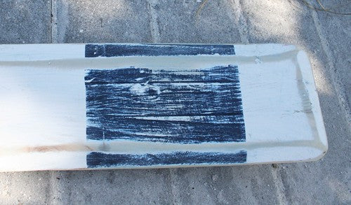 Paddle Wood w/Rope 5'5"L - White/White Navy Stripe
