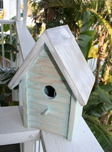 Beach Cottage Birdhouse - Aqua