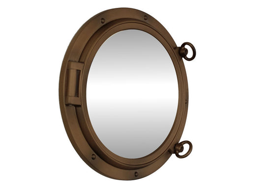 Bronzed Porthole Mirror 15"