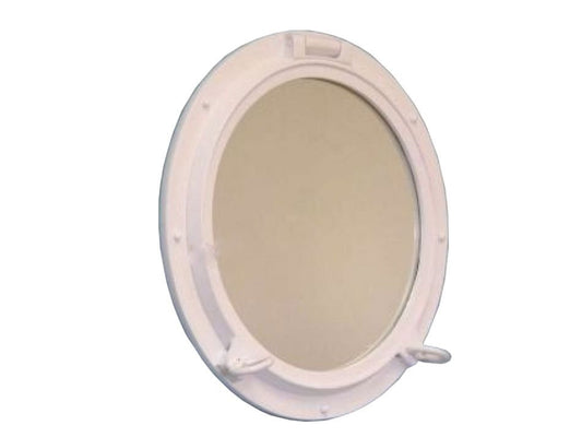 Gloss White Porthole Mirror 20"
