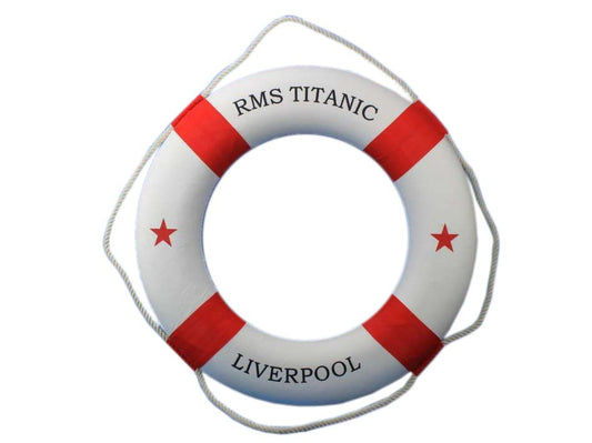 RMS Titanic Decorative Life Ring 20" - Red
