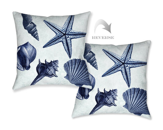 Blue Shell Toss Indoor Decorative Pillow