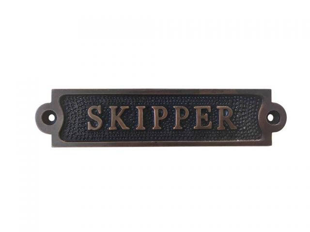 Antique Copper Skipper Sign 6"